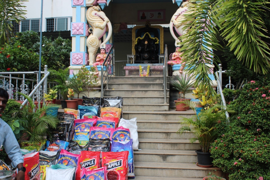 Food packets offered to lord Sri Vidya Ganesh